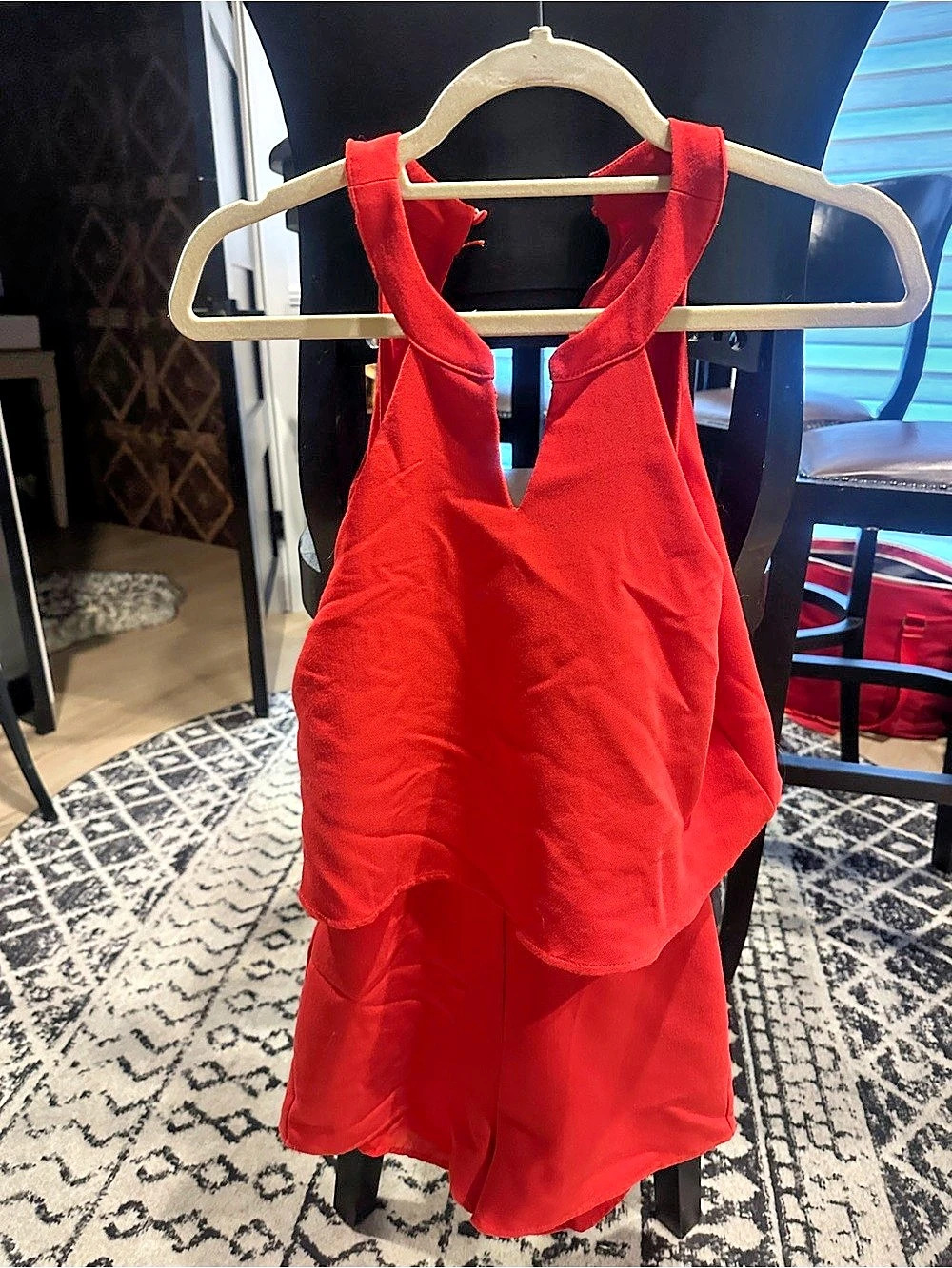 Red Layered Mini Romper